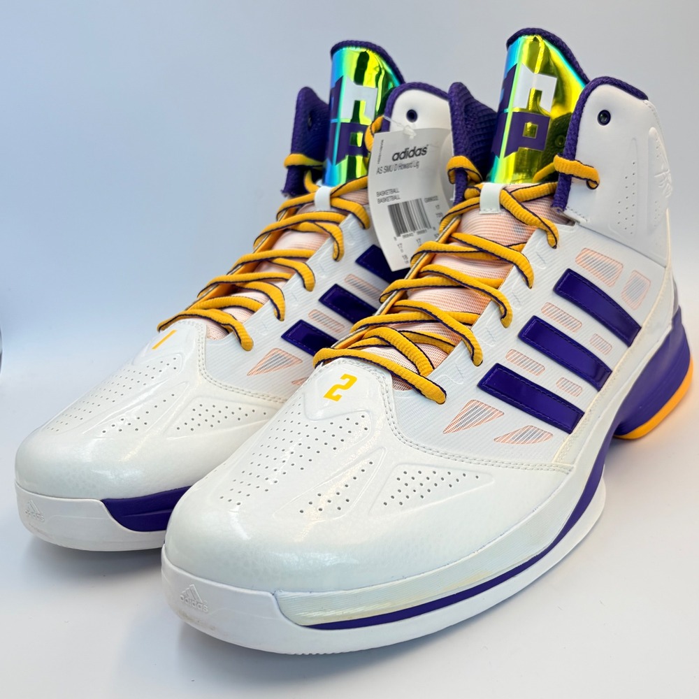 Adidas SMU D‎ Howard Light Lakers White Purple Yellow G99022 Mens Size 18 HTF